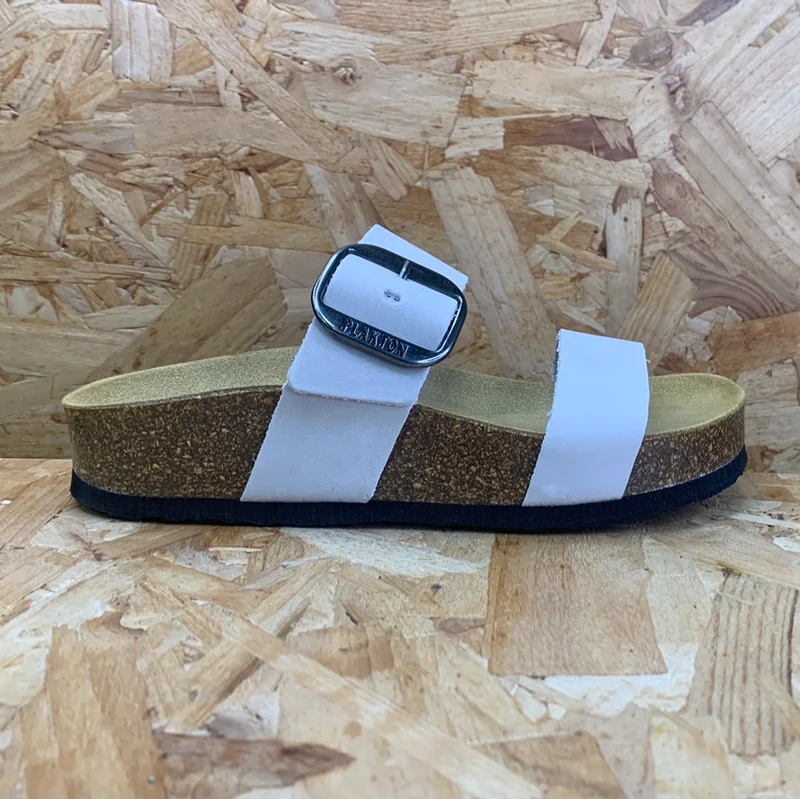 Plakton Damen-Sandale „Alicante Mid“ aus Leder – Perlmutt