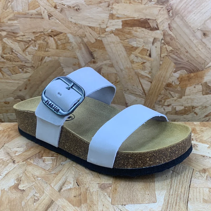 Plakton Damen-Sandale „Alicante Mid“ aus Leder – Perlmutt