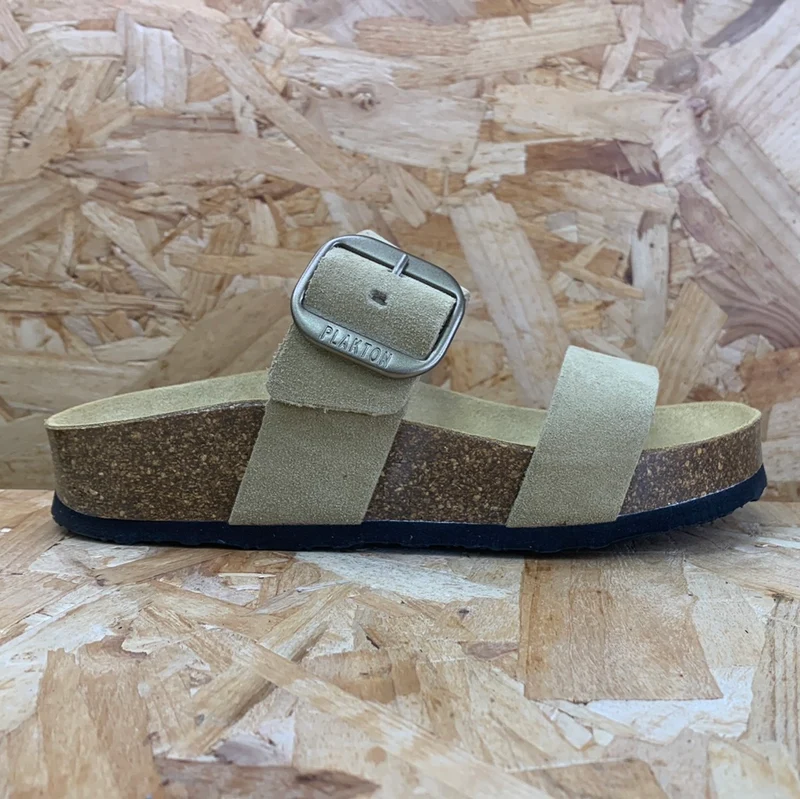 Plakton Damen-Sandale „Alicante Mid“ aus Leder – Hellbraun