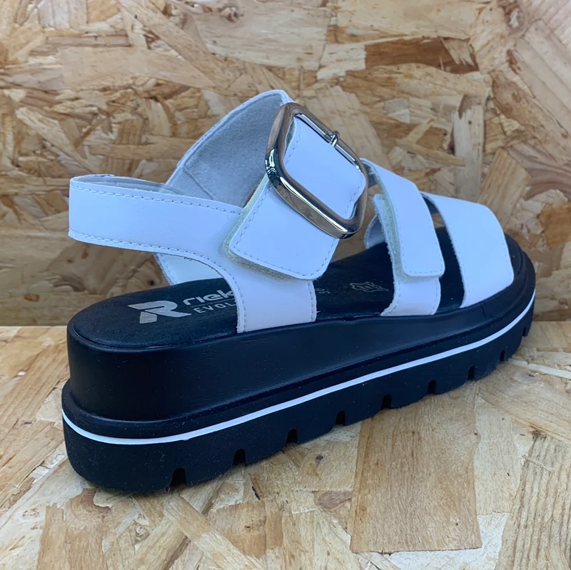 Rieker Damen Evolution Fashion Sandale – Weiß