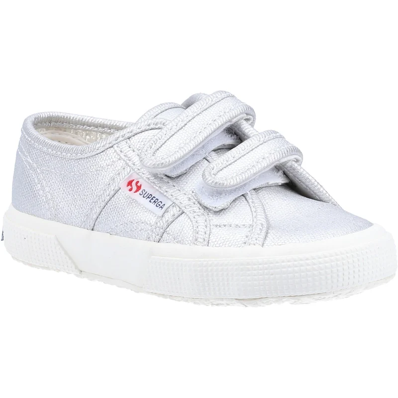 Superga Unisex-Sneaker 2750 Metallic Canvas für Kinder – Silber