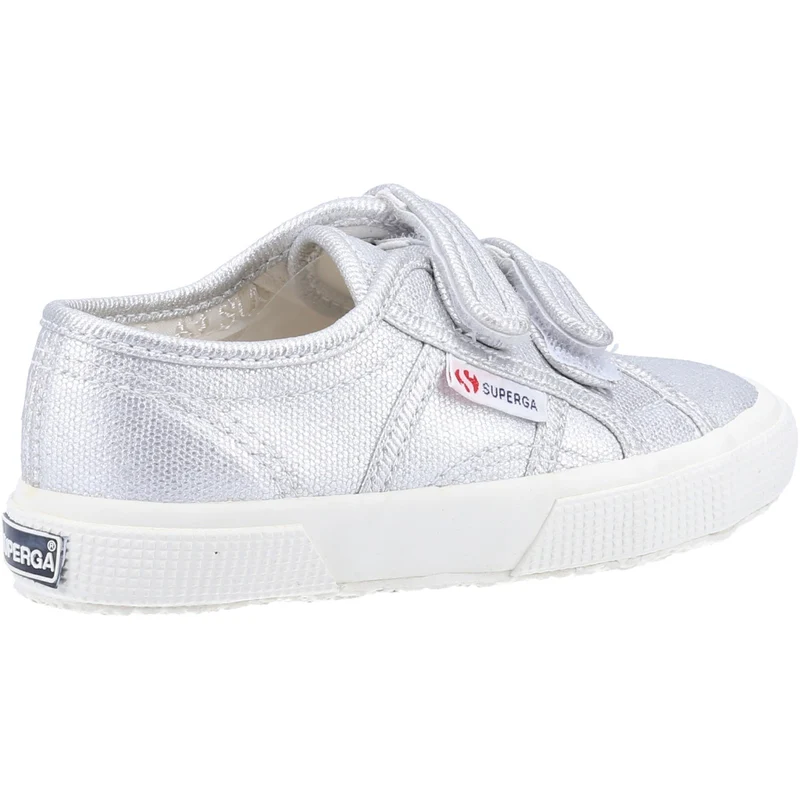 Superga Unisex-Sneaker 2750 Metallic Canvas für Kinder – Silber