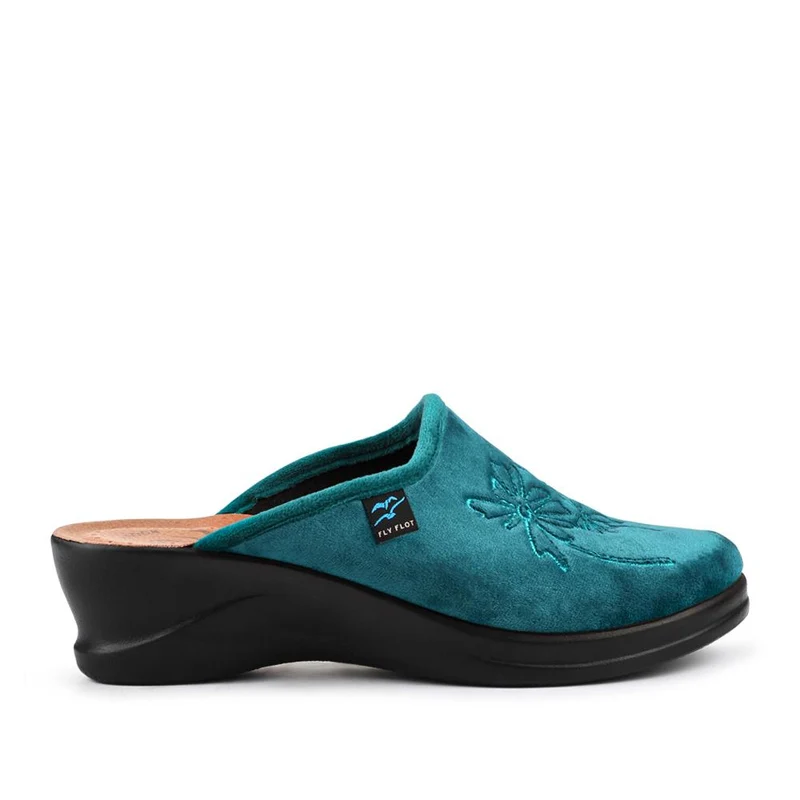 Fly Flot Engraved Self Moulding Mules - FLY42002 / 327 719 - Teal