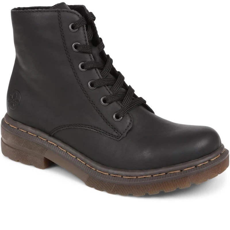 Lace-Up Ankle Boots - RKR32519 / null - Black