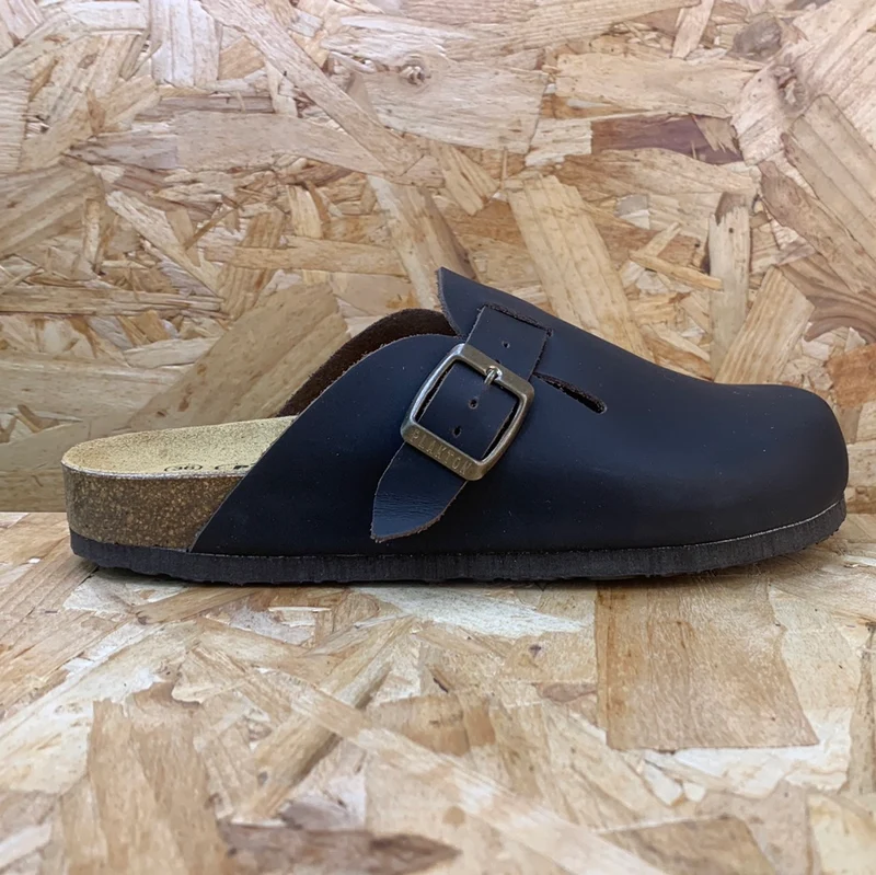 Plakton Damen-Pantoletten „Gibraltar“ aus Leder – Braun