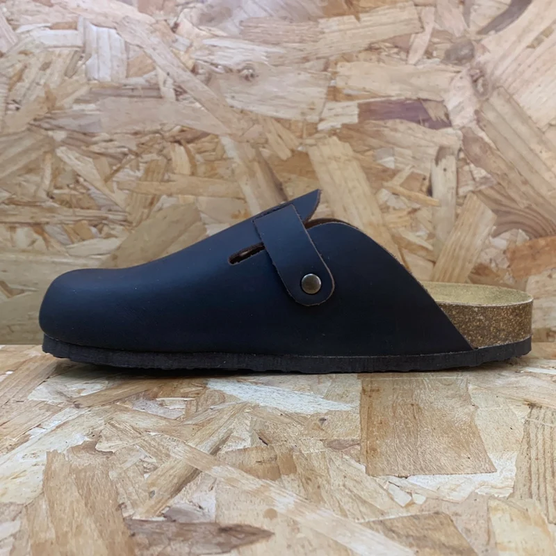 Plakton Damen-Pantoletten „Gibraltar“ aus Leder – Braun
