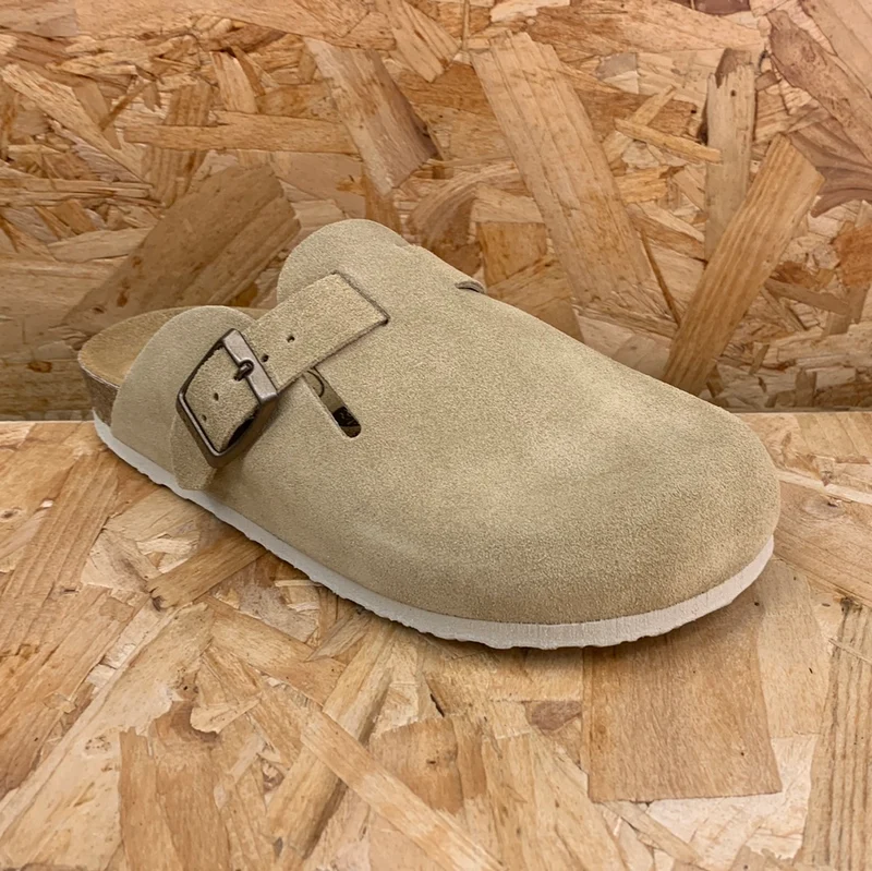 Plakton Gibraltar Leder-Pantoletten für Damen – Hellbraun