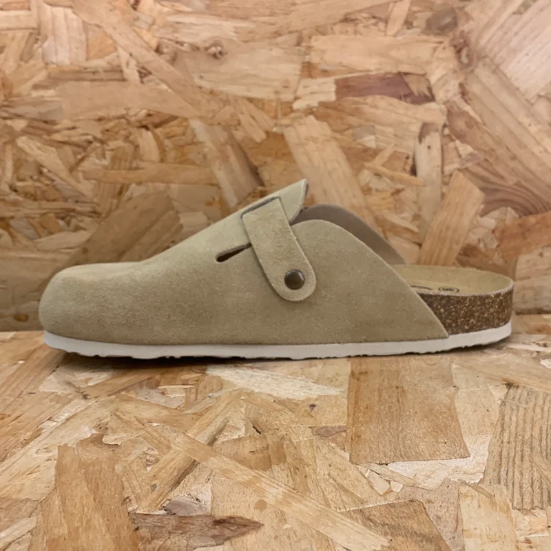 Plakton Gibraltar Leder-Pantoletten für Damen – Hellbraun