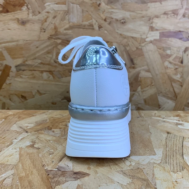 Rieker Modische Damen-Sneaker mit Keilabsatz – Weiß