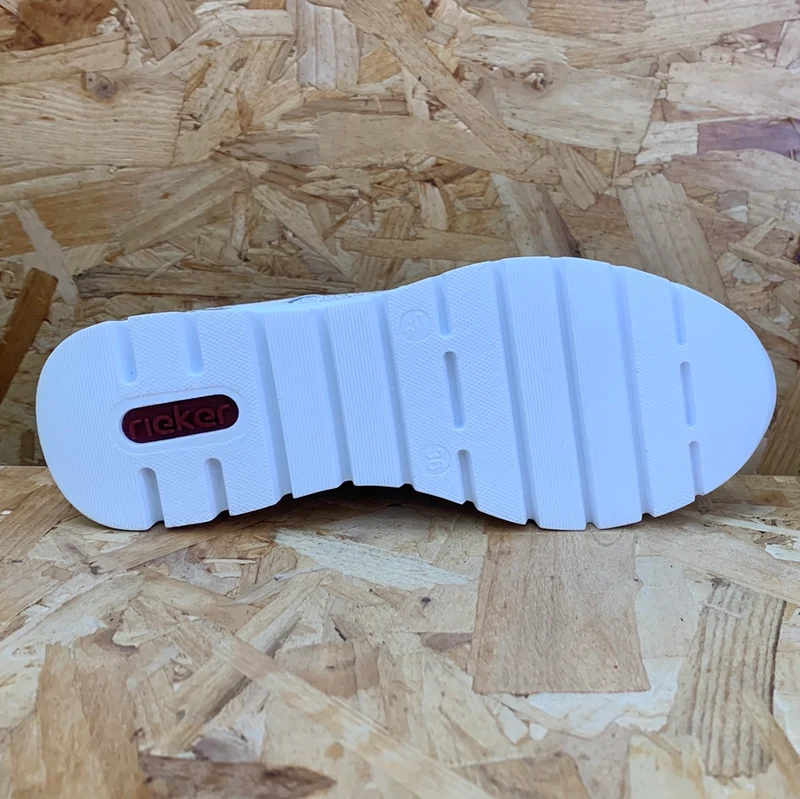 Rieker Modische Damen-Sneaker mit Keilabsatz – Weiß