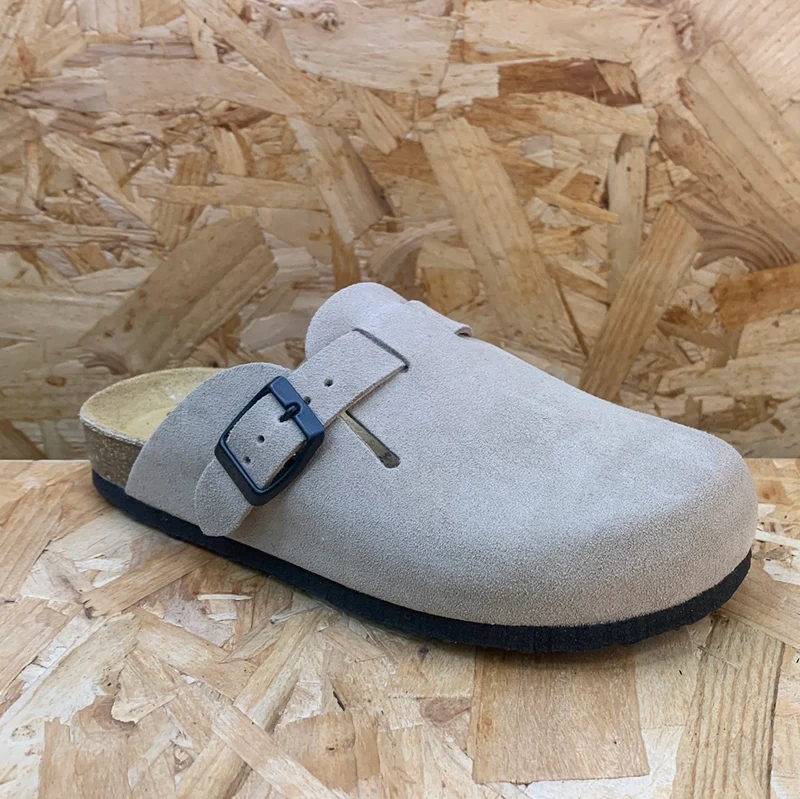Plakton Damen Gibraltar Leder-Pantoletten – Stein