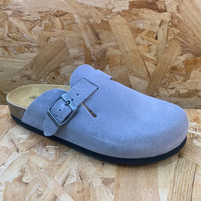 Plakton Gibraltar Leder-Pantoletten für Damen – Jeansblau