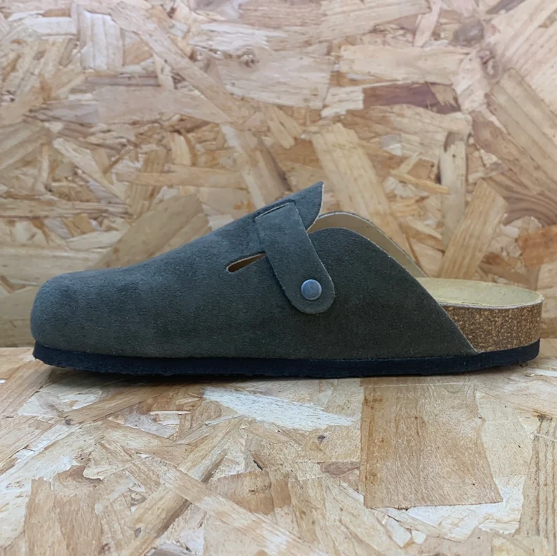 Plakton Gibraltar Leder-Pantoletten für Damen – Castor Grey