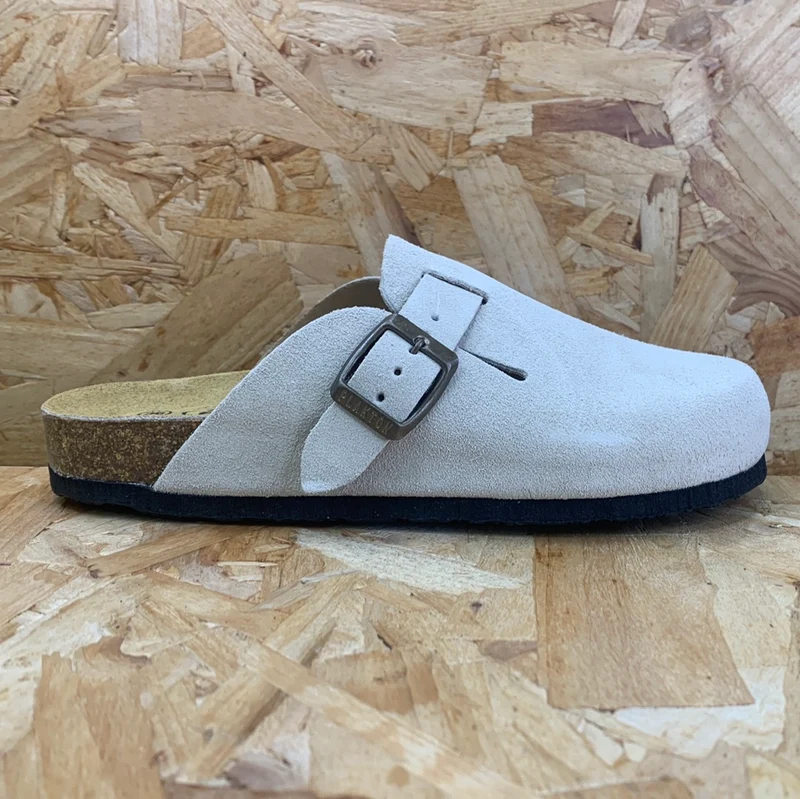 Plakton Damen Gibraltar Leder-Pantoletten – Beige