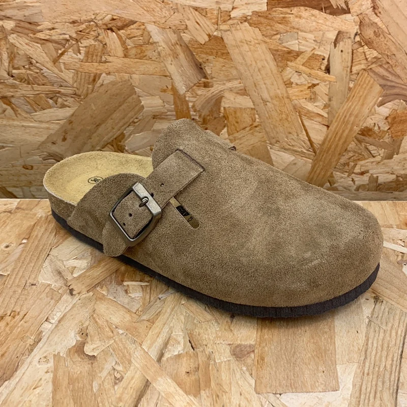 Plakton Gibraltar Leder-Pantoletten für Damen – Cremebraun
