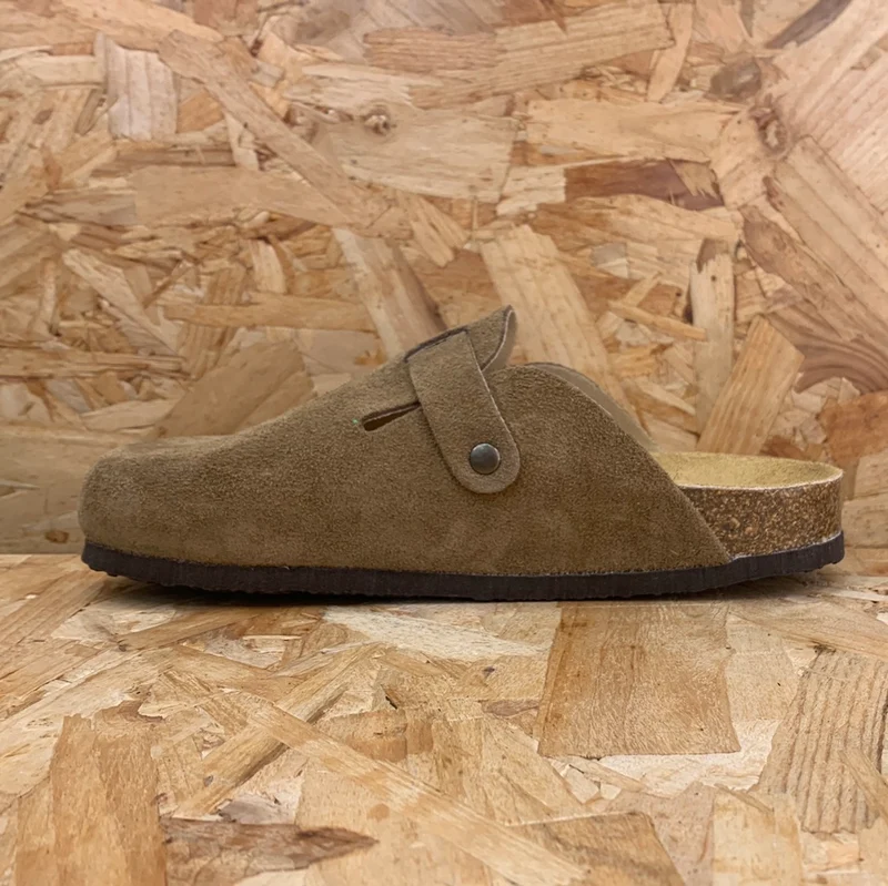 Plakton Gibraltar Leder-Pantoletten für Damen – Cremebraun