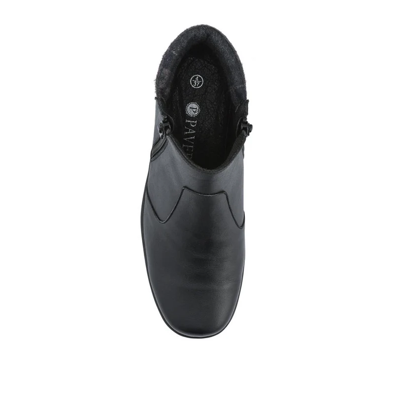 Wide-Fit Leather Lightweight Ankle Boots - LUCK42000 / 328 506 - Black