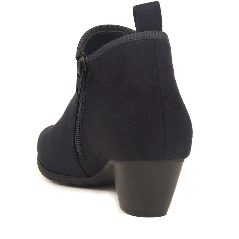 Heeled Short Ankle Boots - WBINS38005 / 324 159 - Navy