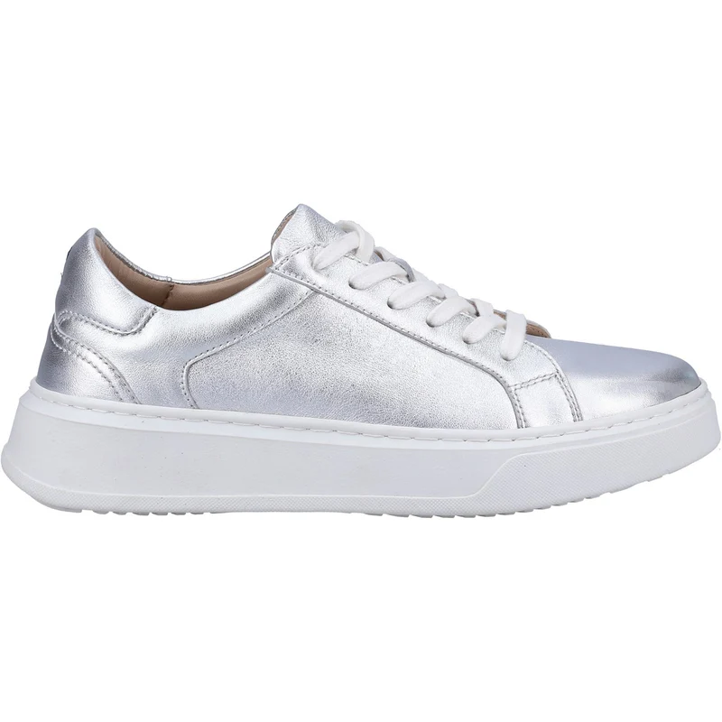 Hush Puppies Damen-Sneaker Camille aus Leder – Silber