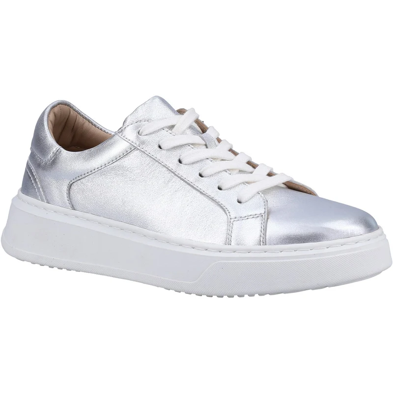 Hush Puppies Damen-Sneaker Camille aus Leder – Silber
