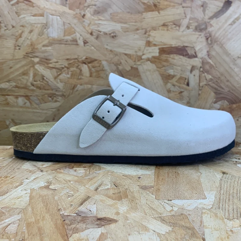 Plakton Herren Gibraltar Leder-Pantoletten – Beige