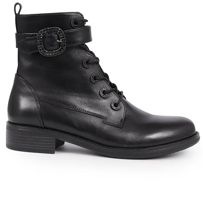 Karmen Leather Ankle Boots - KARMEN / 326 130 - Black