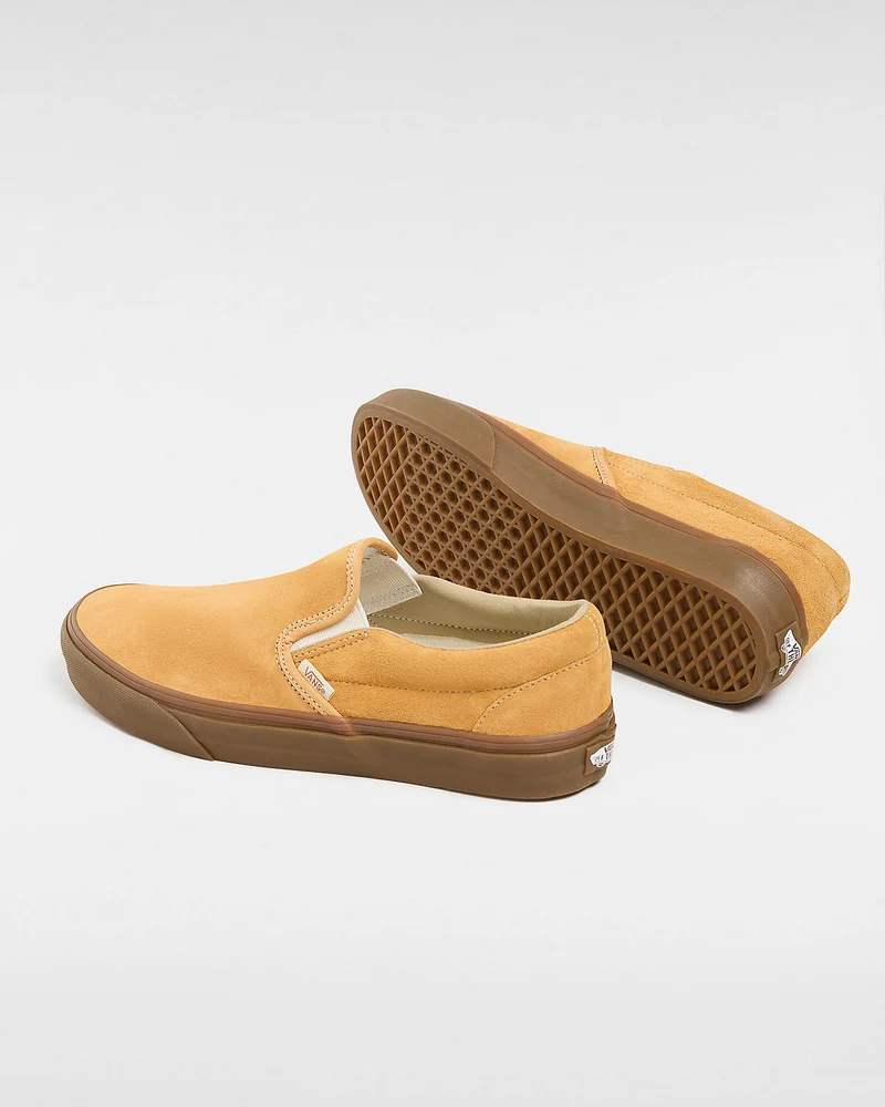 VANS Klassische Unisex-Slip-On-Sneaker aus Schweinswildleder – Antilopenbraun