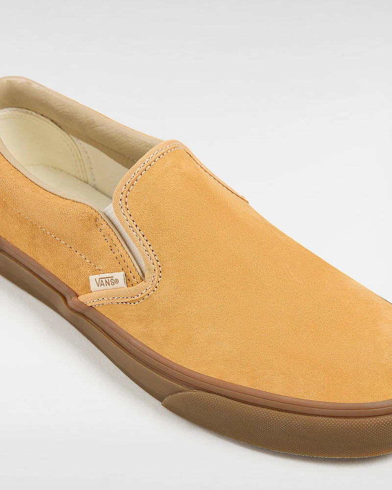 VANS Klassische Unisex-Slip-On-Sneaker aus Schweinswildleder – Antilopenbraun