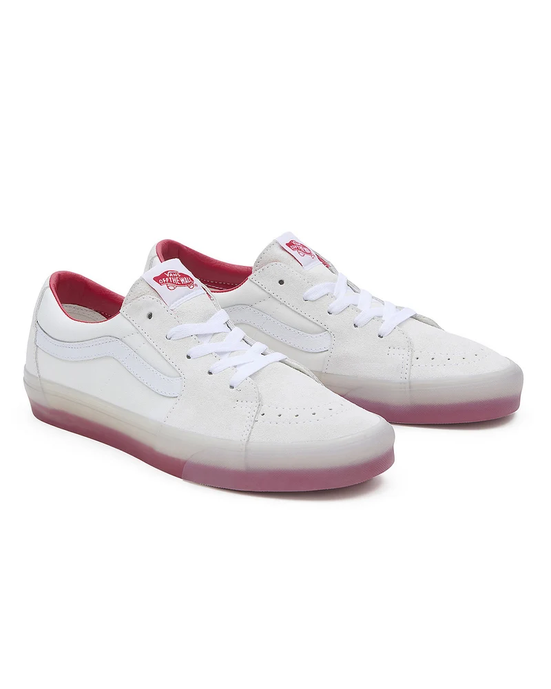 VANS Unisex-Sneaker Sk8-Low Translucent Sidewall – Weiß/Rot
