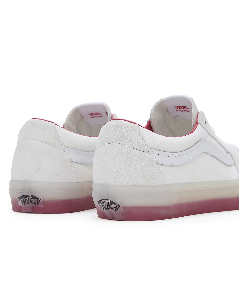 VANS Unisex-Sneaker Sk8-Low Translucent Sidewall – Weiß/Rot