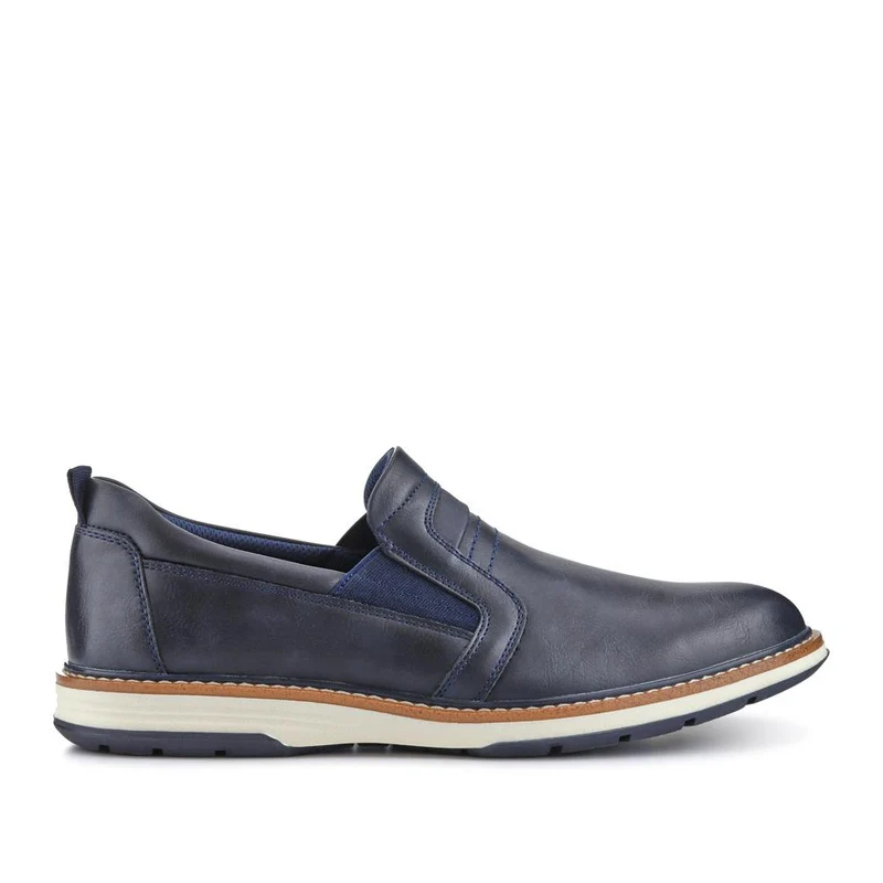 Wide Fit Elasticated Slip-On Shoes - JIAHU41001 / 327 497 - Navy