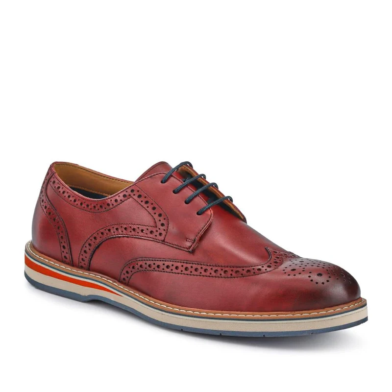 Smart Leather Lace-Up Shoes - PERFO41001 / 327 385 - Bordeaux