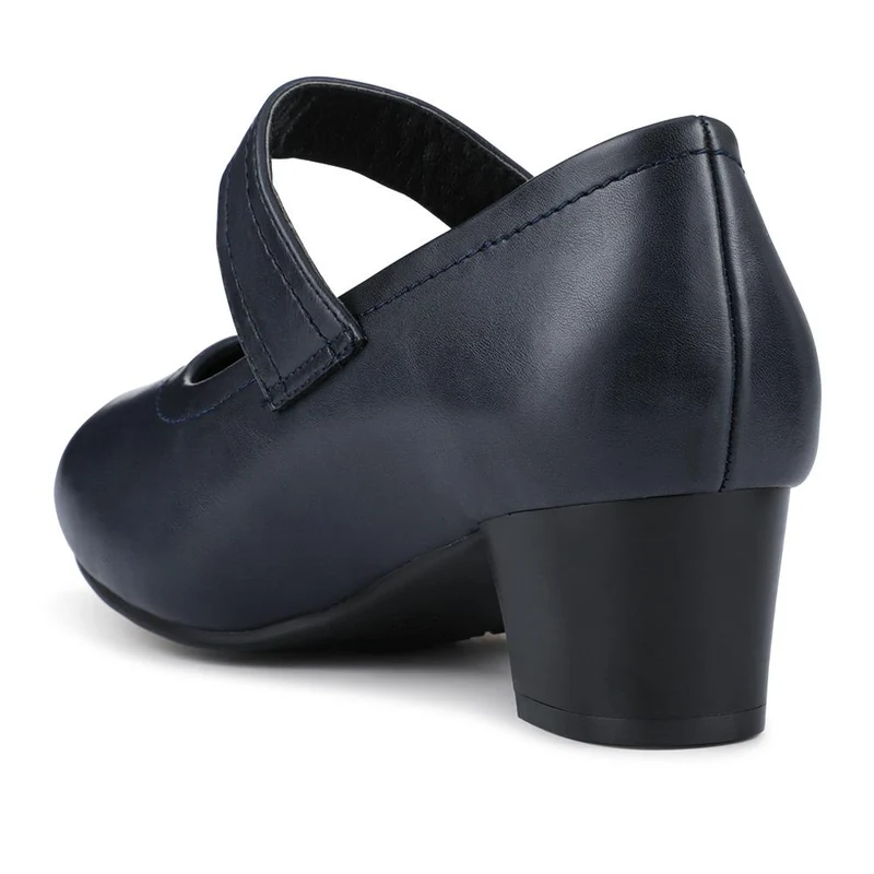 Wide Fit Touch-Fasten Heeled Mary Janes - WK42001 / 327 952 - Navy