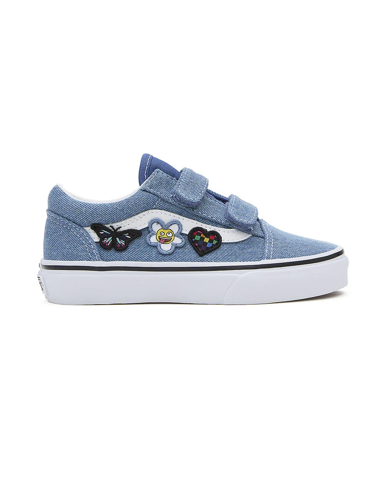 VANS Old Skool V-Trainer für Kinder – Denim Navy / True White