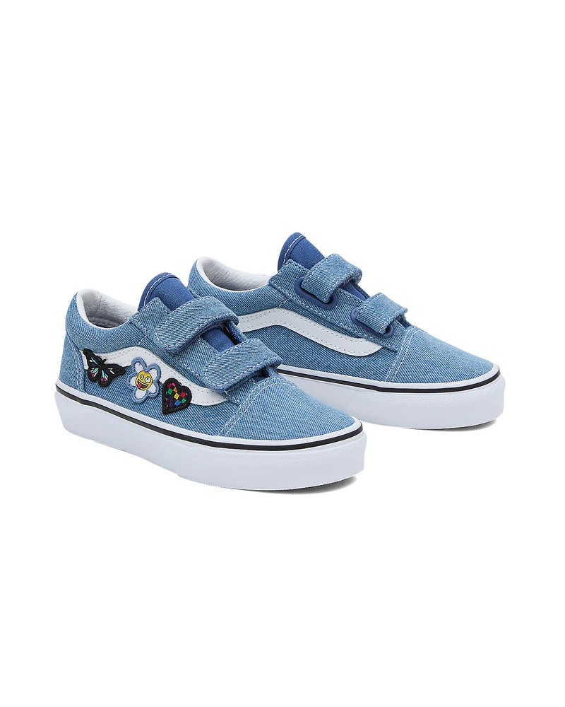 VANS Old Skool V-Trainer für Kinder – Denim Navy / True White
