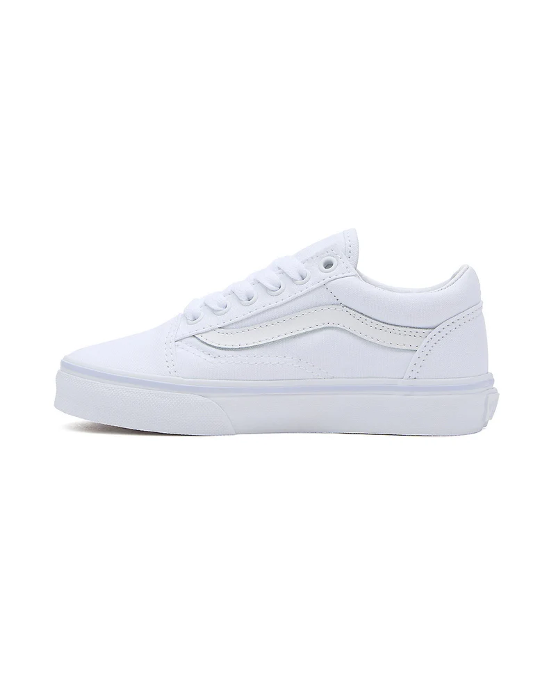 VANS Kinder-Sneaker „Old Skool“ mit Blumenstickerei – Weiß