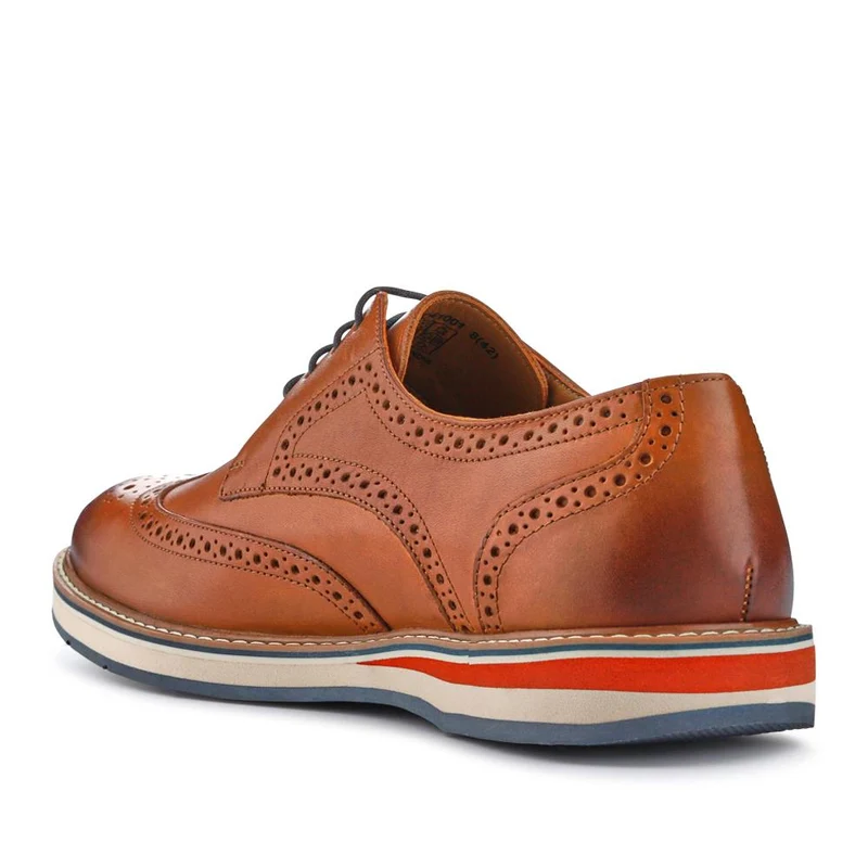 Smart Leather Lace-Up Shoes - PERFO41001 / 327 385 - Tan