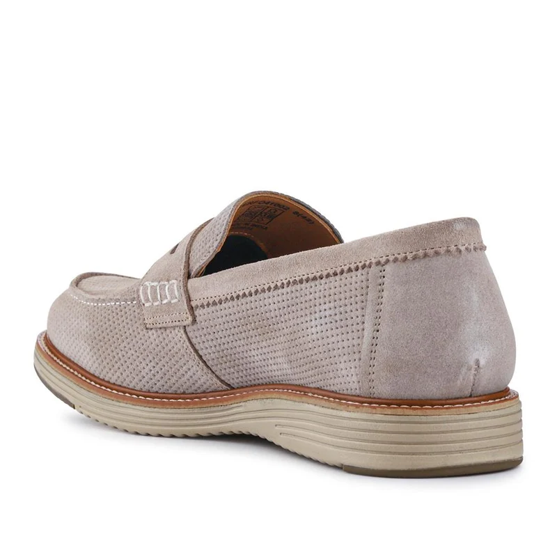 Leather Slip-On Casual Shoes - PERFO41002 / 327 386 - Beige