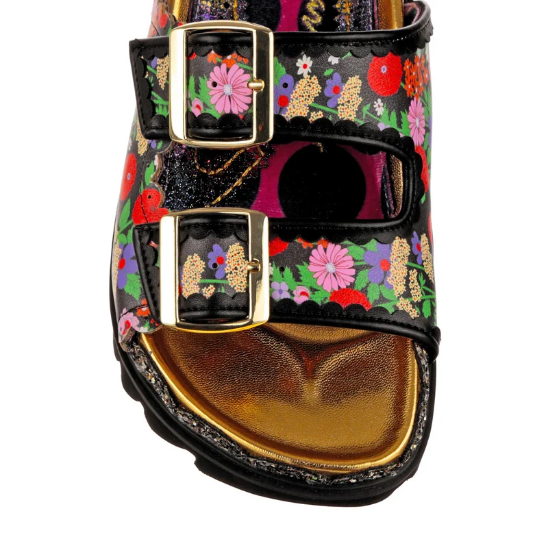 Irregular Choice Damen Garden Gander Sandale - Schwarz