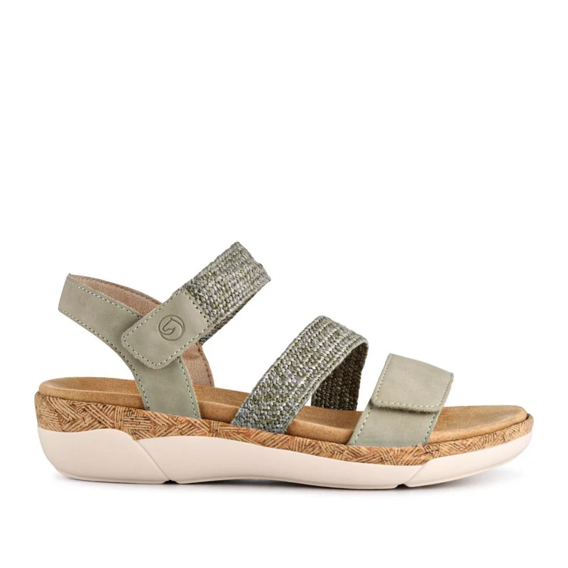 Leather Dual-Fastening Sandals - DRS41513 / 327 092 - Green