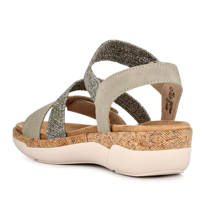 Leather Dual-Fastening Sandals - DRS41513 / 327 092 - Green