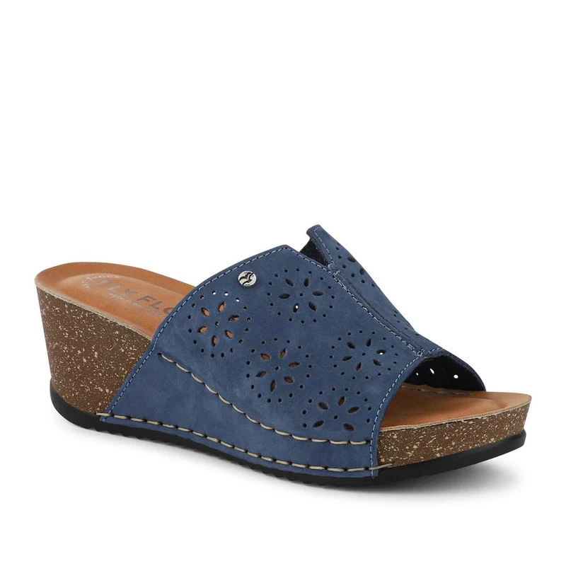 Leather Wedge-Heeled Mules - FLY41038 / 326 654