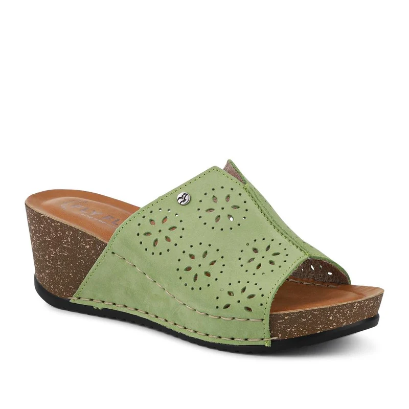 Leather Wedge-Heeled Mules - FLY41038 / 326 654