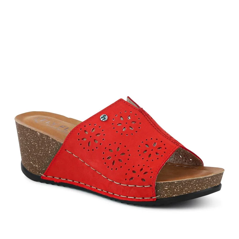Leather Wedge-Heeled Mules - FLY41038 / 326 654