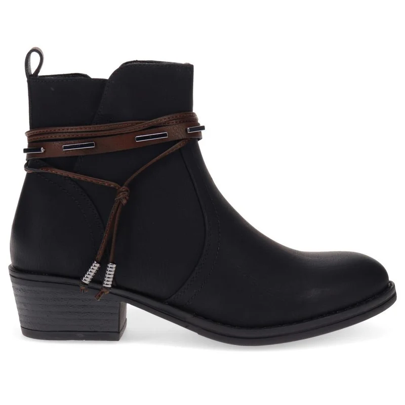 Western-Heeled Ankle Boots - TELOO40009 / 326 233 - Black
