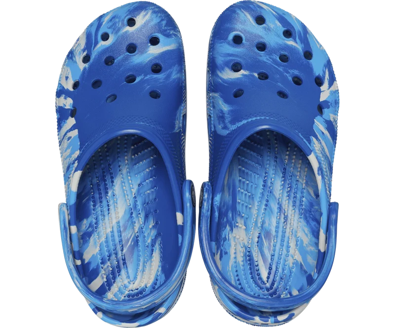 Crocs Klassischer Unisex-Marmor-Clog – Blue Bolt