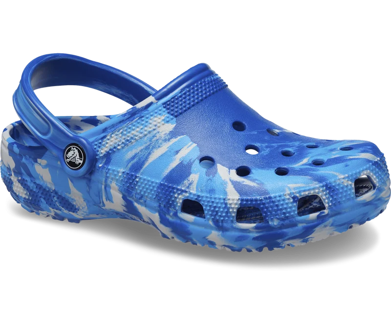 Crocs Klassischer Unisex-Marmor-Clog – Blue Bolt