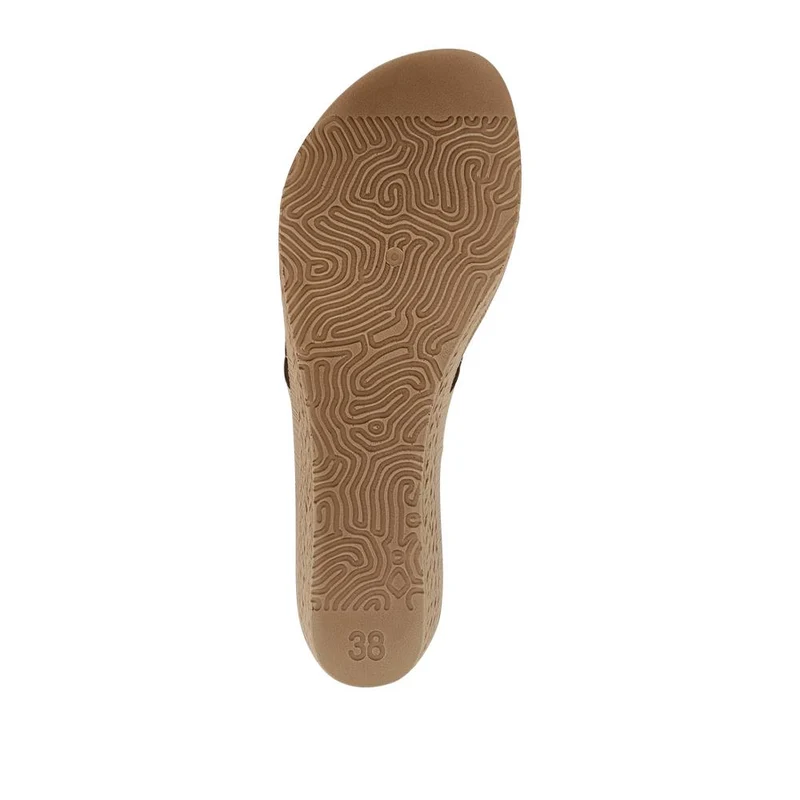 Embellished Wedge Toe Post Sandals - INB41026 / 327 353 - Gold
