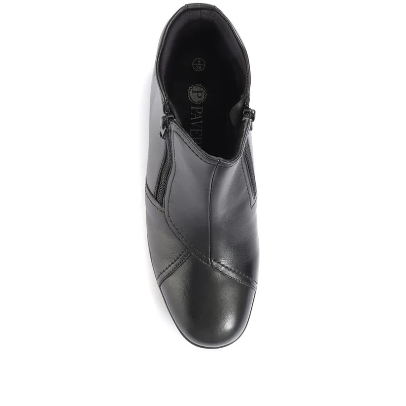 Wide-Fit Leather Ankle Boots - HSKEMP1811 / 146 311 - Black