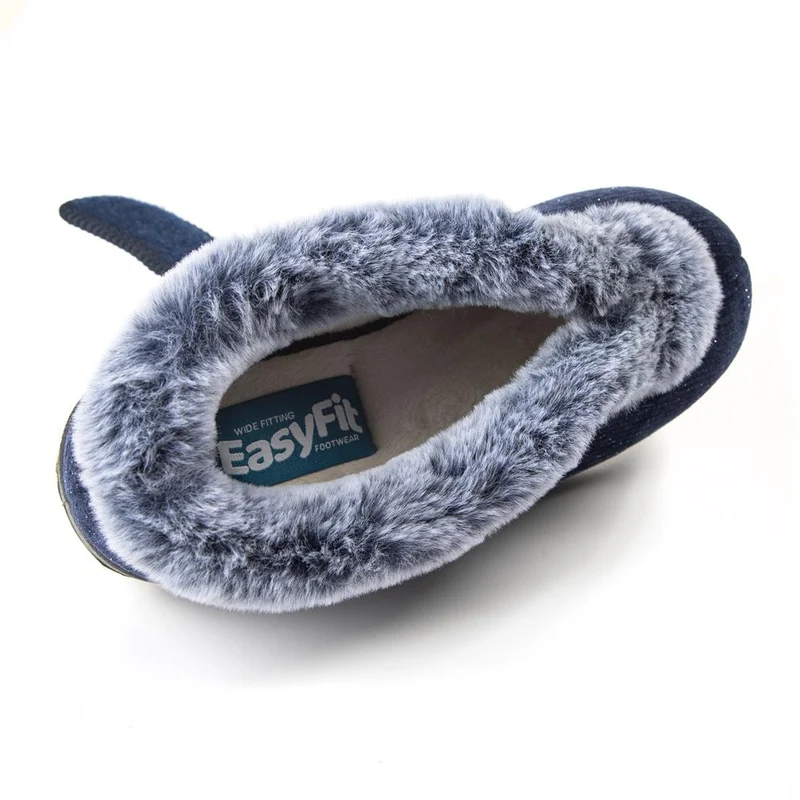 EasyFit Extra Wide Touch Fasten Slippers - SKYE / 327 937 - Navy
